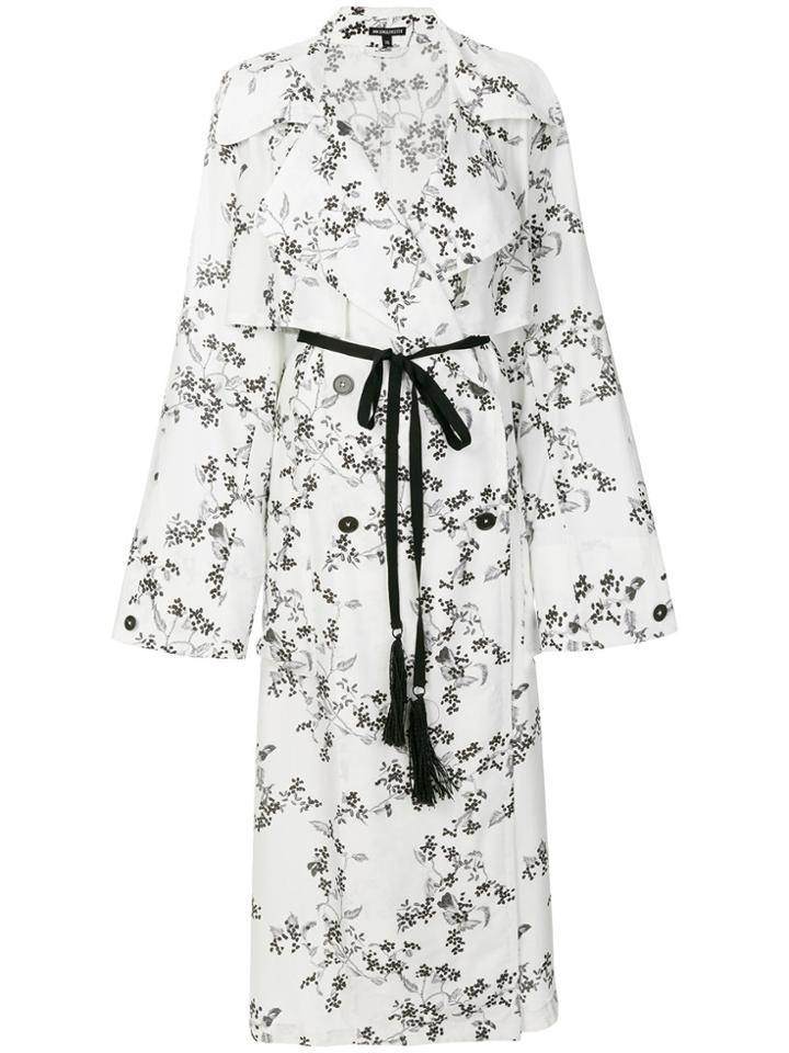 Ann Demeulemeester Double-breasted Floral Coat - White