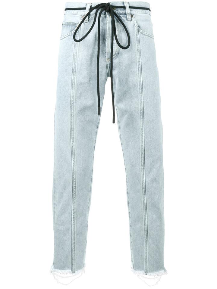 Off-white - Diagonal Panelled Jeans - Men - Cotton/polyester - 34, Blue, Cotton/polyester