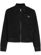 Prada Zip-up Denim Jacket - Black