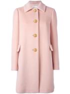 Red Valentino Single Breasted Coat, Women's, Size: 44, Pink/purple, Polyamide/polyester/acetate/alpaca
