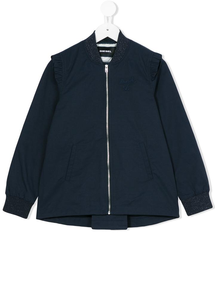 Diesel Kids - Long Sleeve Jacket - Kids - Cotton/nylon/polyester/spandex/elastane - 2 Yrs, Toddler Girl's, Blue