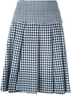 Michael Michael Kors Checked Skirt, Women's, Size: 8, Blue, Cotton