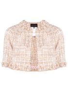 Talbot Runhof Tweed Cropped Jacket - Neutrals