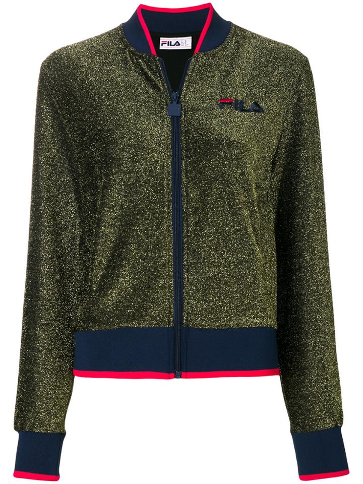 Fila Logo Glitter Bomber Jacket - Metallic