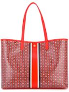 Tory Burch Large Chain Print Tote Bag, Women's, Red, Pvc