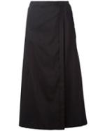 Stephan Schneider - Wrap Effect Midi Skirt - Women - Cotton/cupro - S, Black, Cotton/cupro