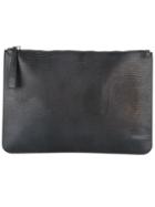 Orciani Zipped Clutch, Men's, Black, Leather