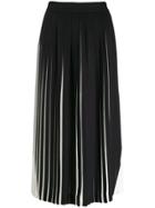 Maison Margiela Contrast Pleated Midi Skirt - Black