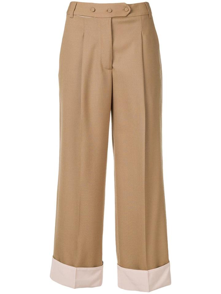 Maison Flaneur Camel Flared Trousers - Neutrals
