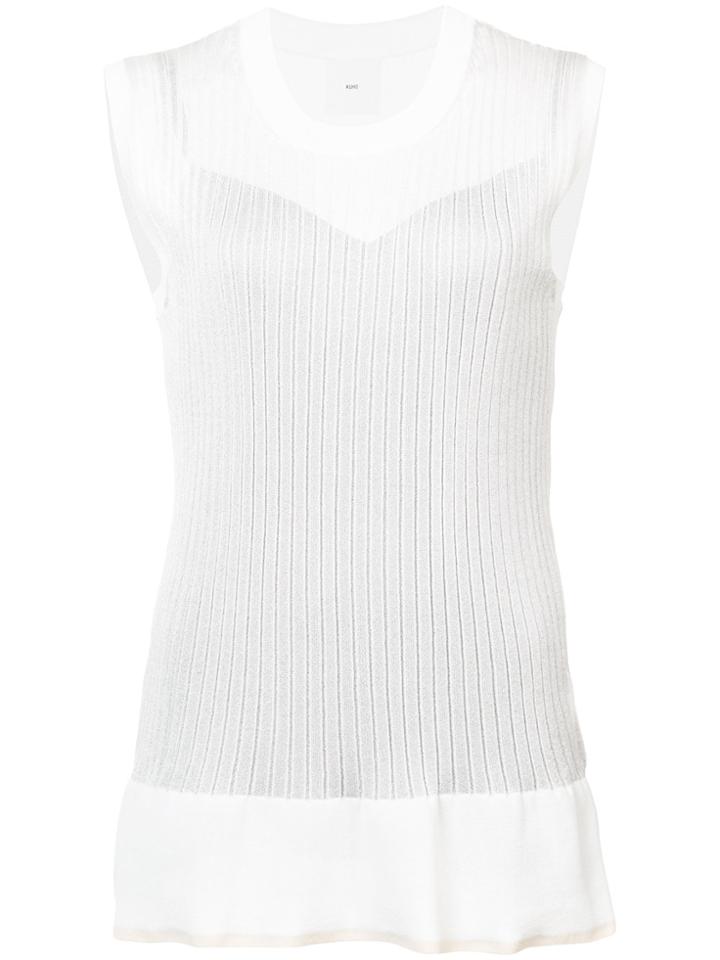 Kuho Sleeveless Ribbed Sweater - White
