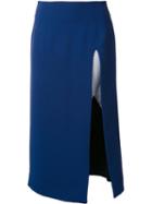 Christopher Esber Side Slit Skirt, Women's, Size: 8, Blue, Polyester
