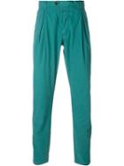 Al Duca D'aosta 1902 Pleated Trousers, Men's, Size: 52, Green, Cotton/spandex/elastane