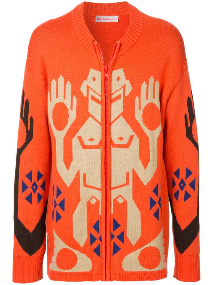 Walter Van Beirendonck Vintage Person Intarsia Zipped Cardigan -