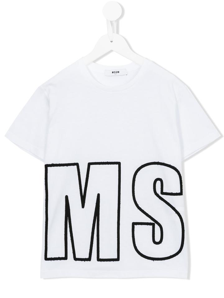 Msgm Kids Logo T-shirt, Boy's, Size: 6 Yrs, White