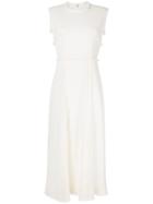 Sonia Rykiel Frayed Trim A-line Dress - White