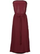 Kacey Devlin Strapless Midi Dress - Red