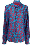 Eckhaus Latta Floral Detail Shirt - Blue