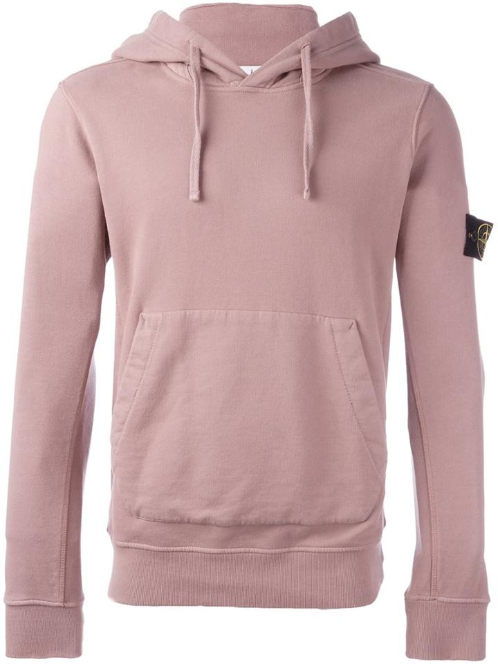 Stone Island Classic Hoodie, Men's, Size: Small, Pink/purple, Cotton
