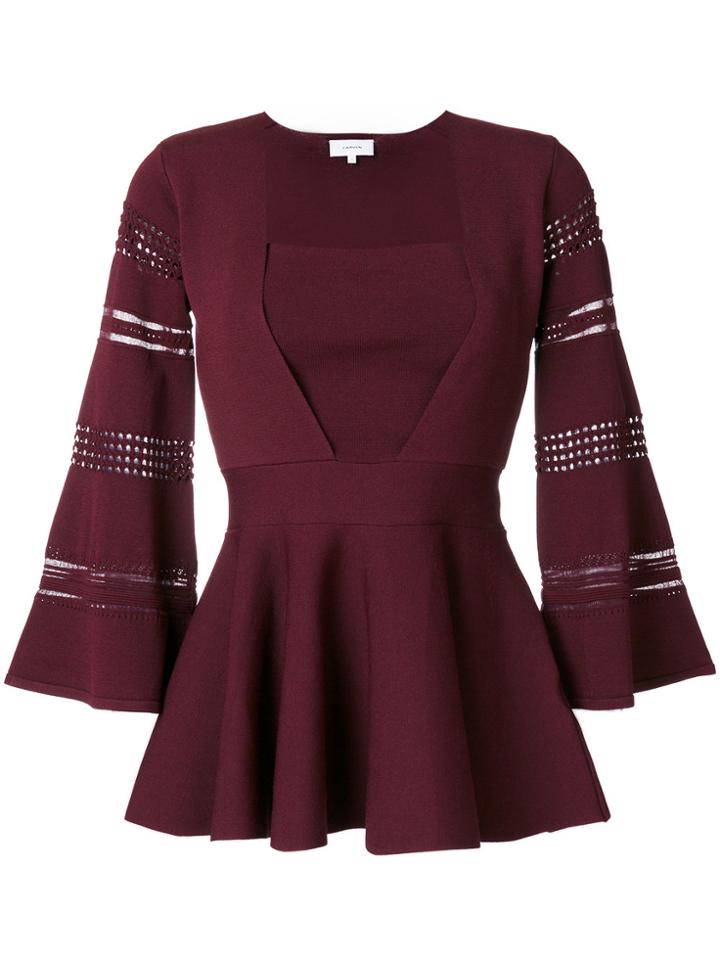 Carven Flared Jumper - Pink & Purple