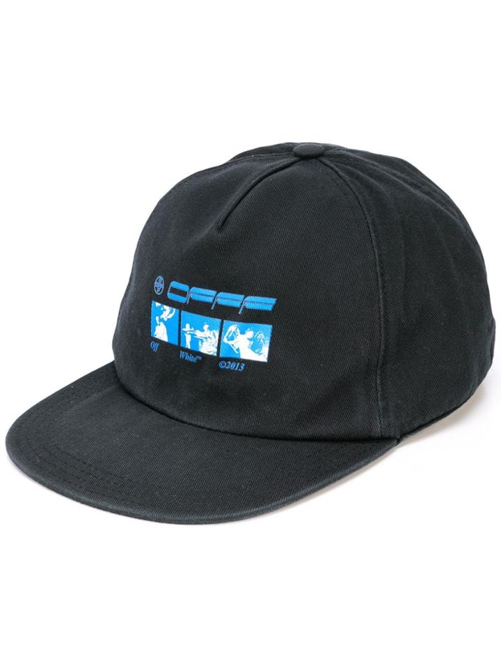 Off-white Logo Print Cap - Black