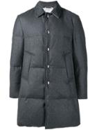 Thom Browne Wool Flannel Bal Collar Overcoat - Grey