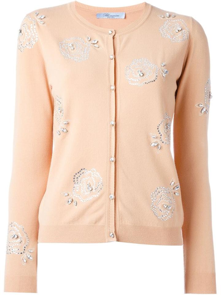 Blumarine Rhinestone Embellished Cardigan