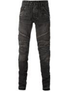 Balmain Skinny Biker Jeans, Men's, Size: 36, Black, Cotton