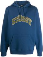 Stussy Long Sleeve Logo Hoodie - Blue