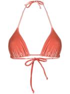 Solid & Striped Velvet Triangle Bikini Top - Pink