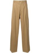 Raf Simons Long High Waist Trousers - Brown