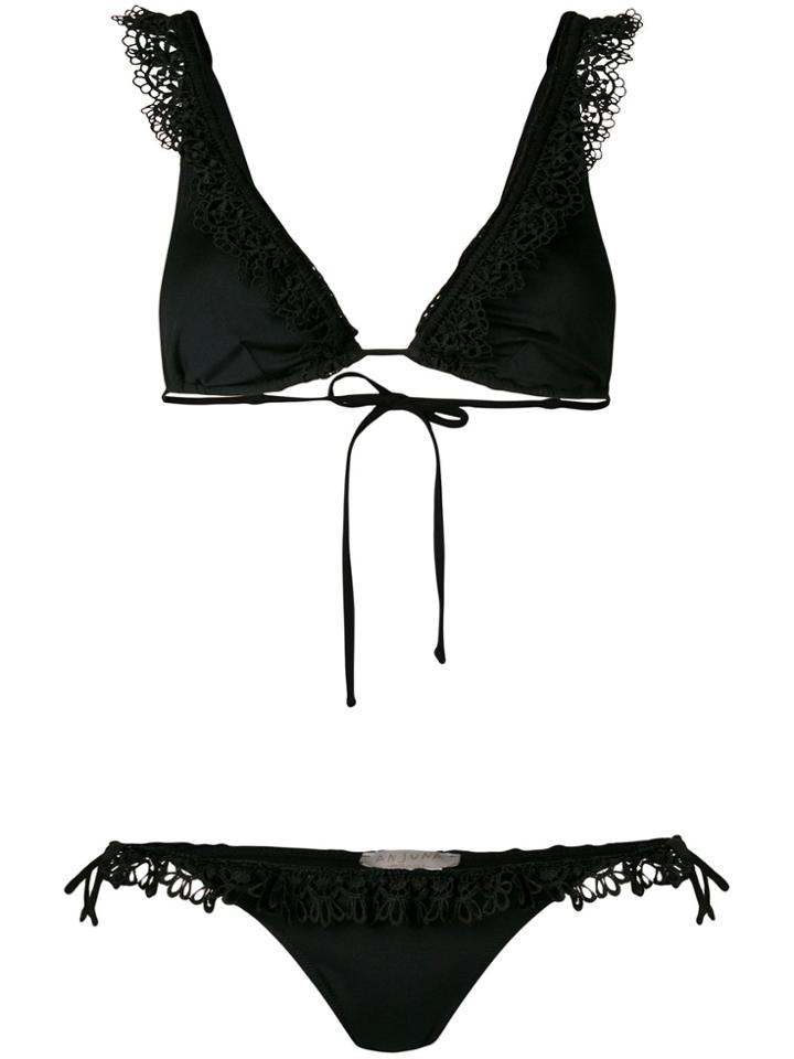 Anjuna Floral Two-piece Bikini - Black