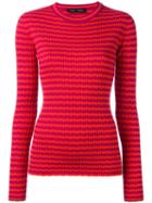 Proenza Schouler Ribbed Striped Jumper, Women's, Size: Small, Red, Silk/cashmere