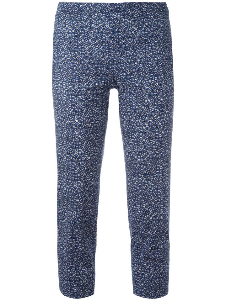 Piazza Sempione Audrey Cropped Trousers, Women's, Size: 40, Blue, Cotton/spandex/elastane