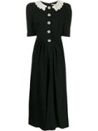 Alessandra Rich Embellished Midi Dress - Black