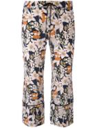L'autre Chose 3/4 Length, Floral Print Trousers, Women's, Size: 44, Silk