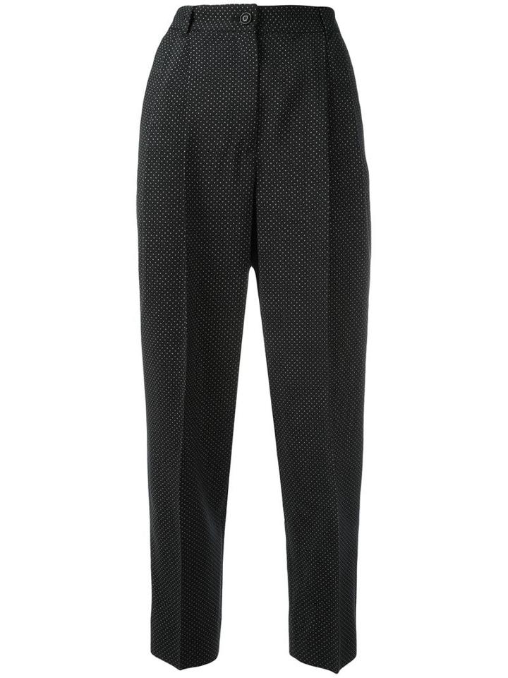 Dolce & Gabbana Micro Dots Trousers, Women's, Size: 42, Black, Virgin Wool