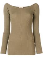Erika Cavallini Ribbed Knitted Top - Brown