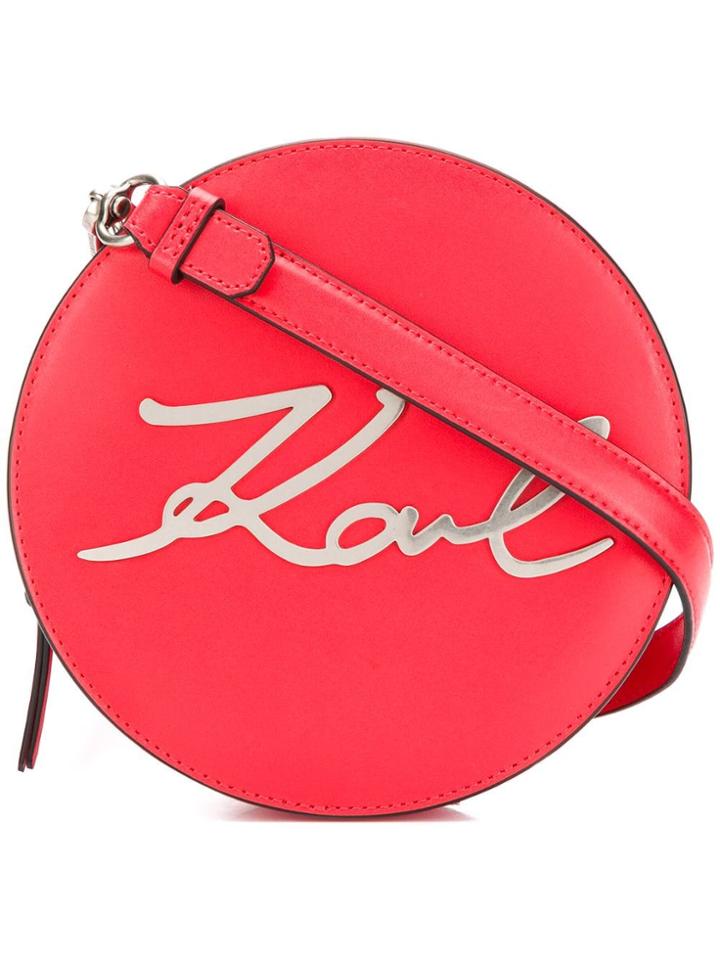 Karl Lagerfeld K/signature Round Crossbody Bag - Red