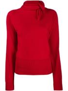 Cédric Charlier Tie Neck Sweater - Red