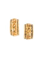 Chanel Vintage Logo Cutout Earrings - Gold