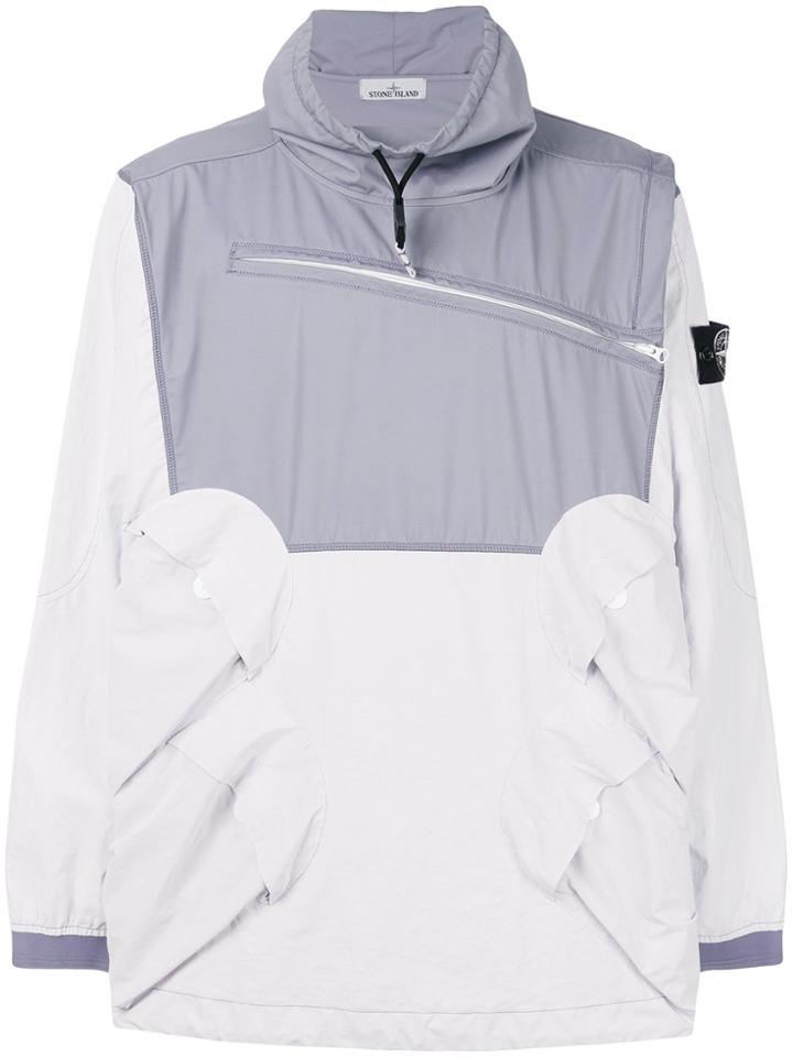 Stone Island Colour-block Pullover Jacket - White