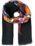 Marcelo Burlon County Of Milan Abstract Print Scarf, Men's, Black, Wool