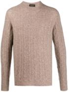 Roberto Collina Cable-knit Fitted Jumper - Neutrals