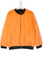 Andorine Teen Faux Fur Bomber Jacket - Orange
