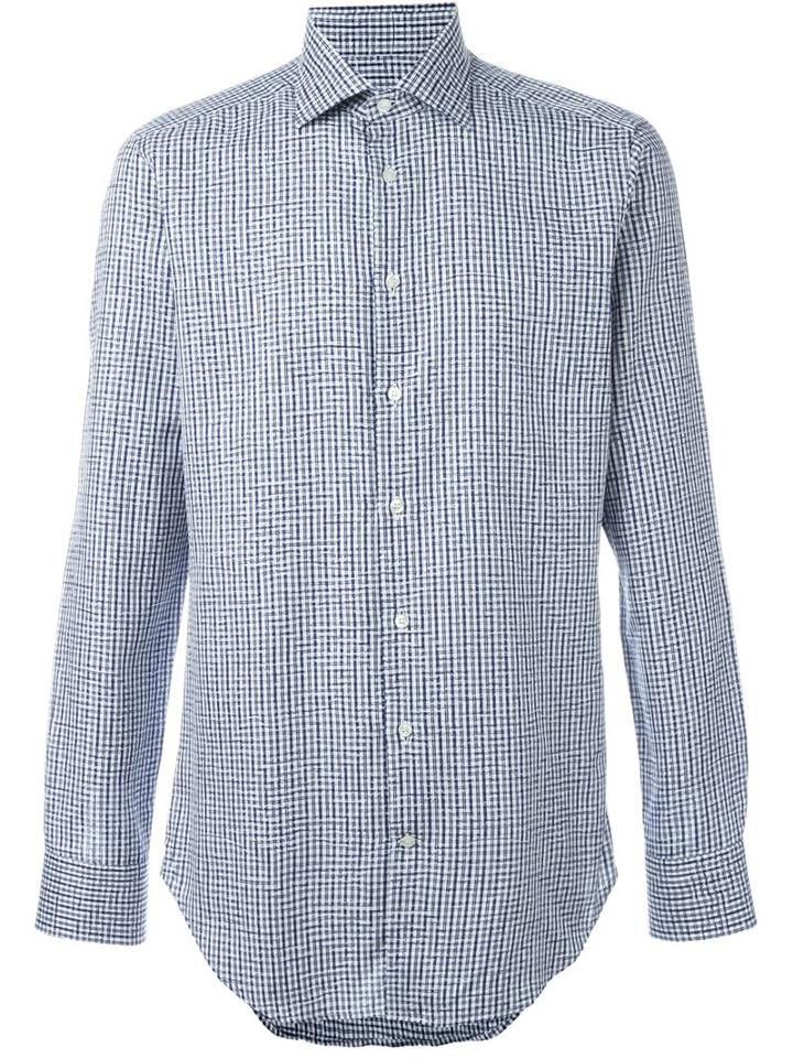 Etro Checked Shirt, Men's, Size: 39, Blue, Cotton