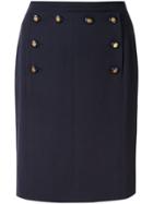 Chanel Pre-owned Double-fastened High Rise Skirt - Blue