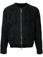 Fagassent Distressed Effect Bomber Jacket - Black