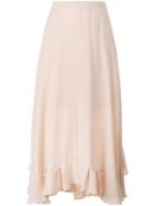 Chloé Ruffled Hem Skirt, Women's, Size: 36, Pink/purple, Silk/acetate