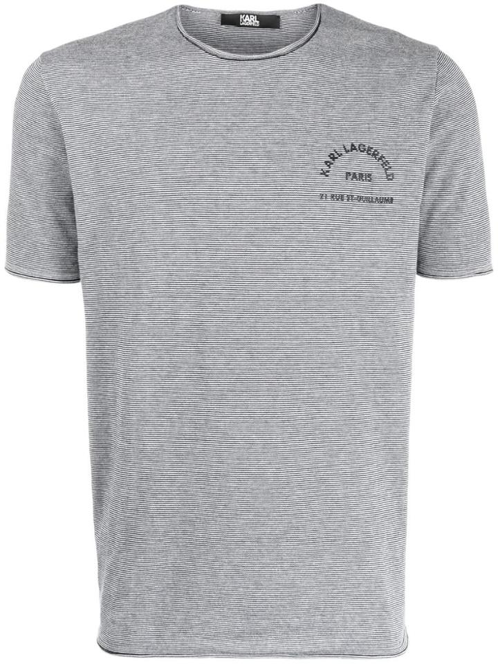 Karl Lagerfeld Knitted Crew Neck T-shirt - Blue
