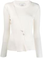 3.1 Phillip Lim Sweater With Pearl Embellished Bar Pin - White